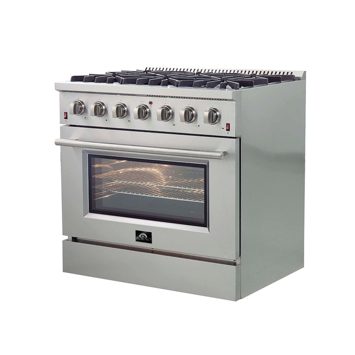 Forno Galiano 36" Freestanding Gas Range in Stainless Steel