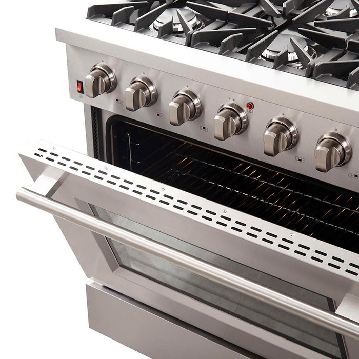 Forno Galiano 36" Freestanding Gas Range in Stainless Steel