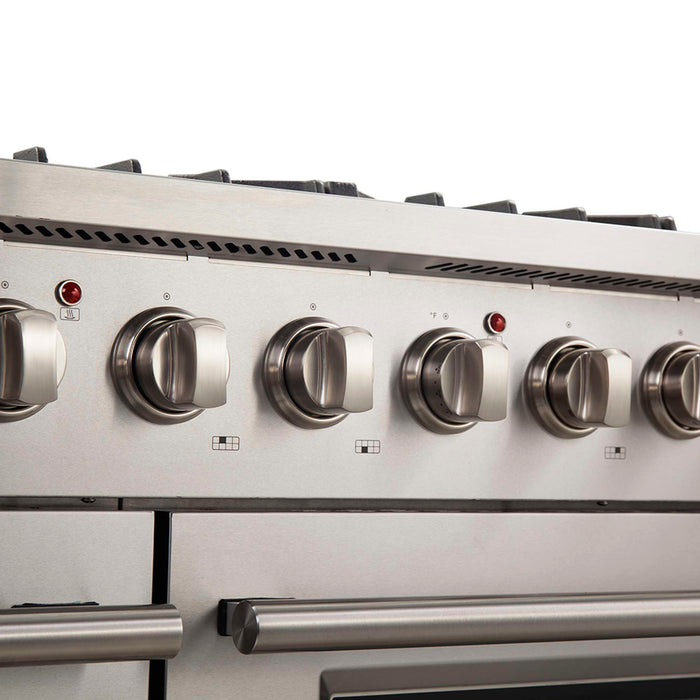 FORNO Galiano 48-inch Gas Range  8 Burners, 107,000 BTU, Griddle, 6.58 cu.ft. Double Oven with Color Options