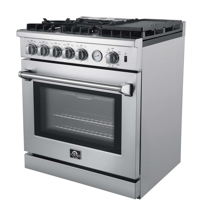 Forno Lazio 30" Freestanding Gas Range in Stainless Steel