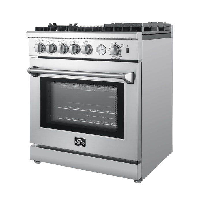 Forno Lazio 30" Freestanding Gas Range in Stainless Steel