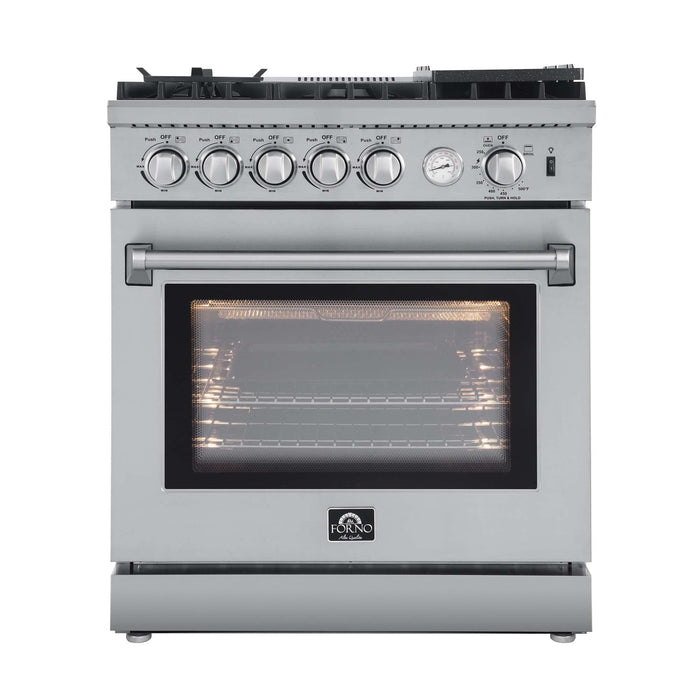 Forno Lazio 30" Freestanding Gas Range in Stainless Steel