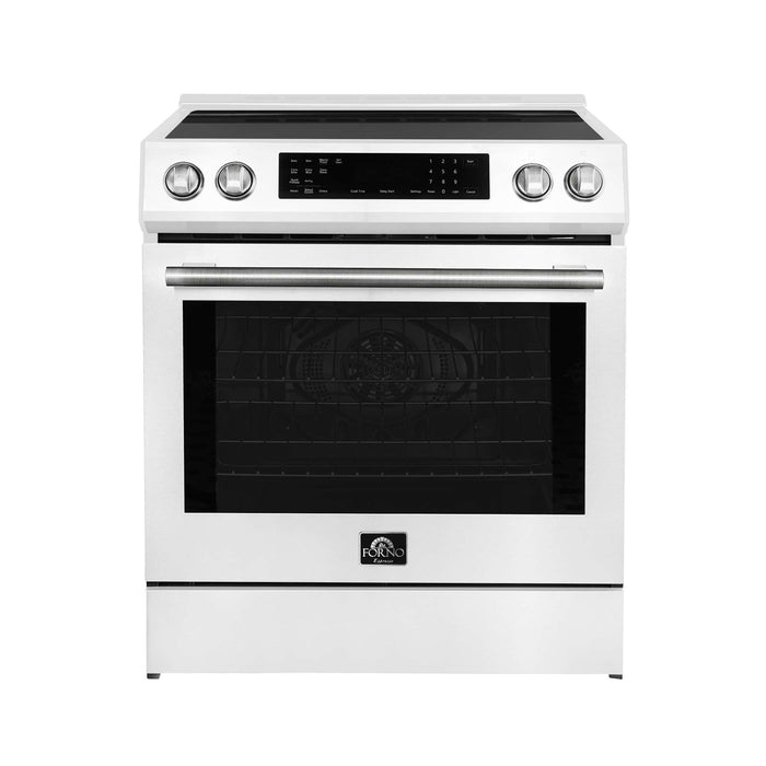 Forno Donatello Espresso  30-Inch Slide-In Induction Range White in Stainless Steel