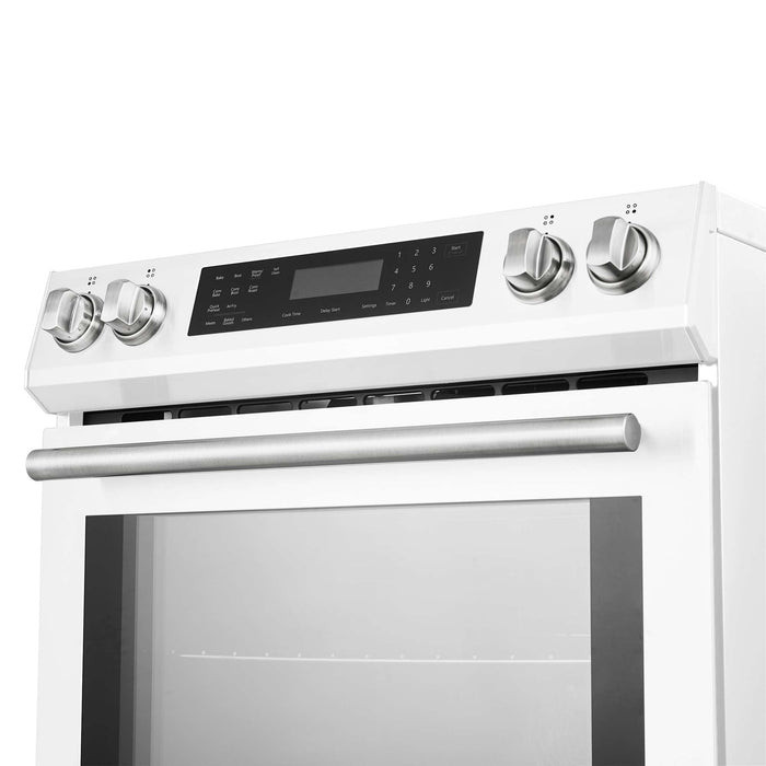 Forno Donatello Espresso  30-Inch Slide-In Induction Range White in Stainless Steel