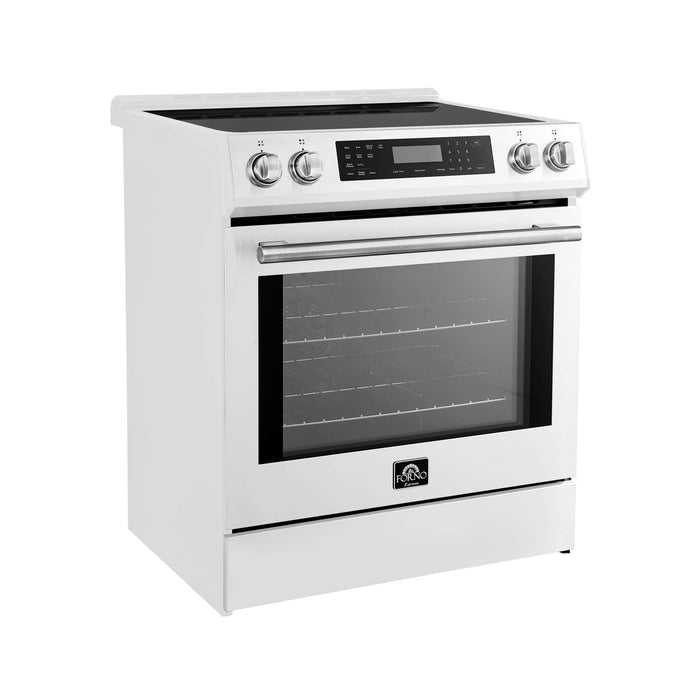 Forno Donatello Espresso  30-Inch Slide-In Induction Range White in Stainless Steel