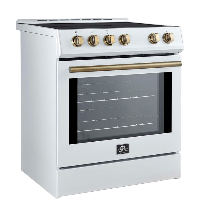 Forno Leonardo Espresso 30-Inch Slide-In White Induction Range