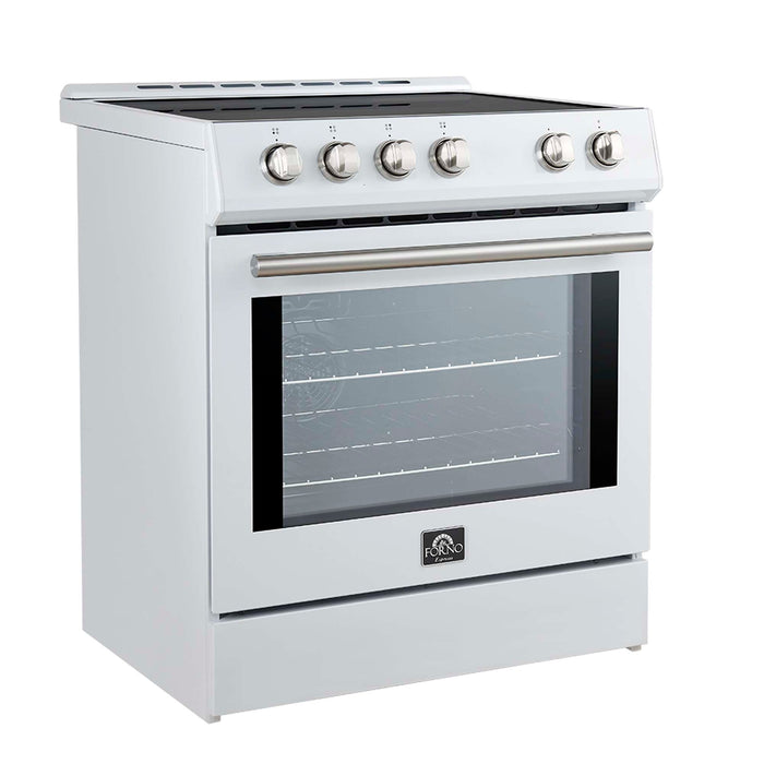 Forno Leonardo Espresso 30-Inch Slide-In White Induction Range