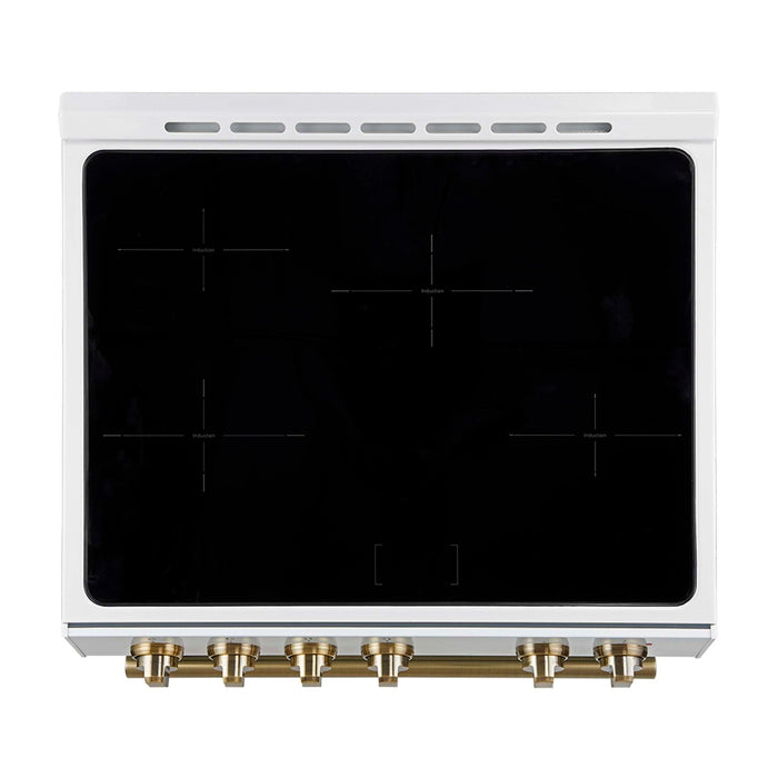 Forno Leonardo Espresso 30-Inch Slide-In White Induction Range