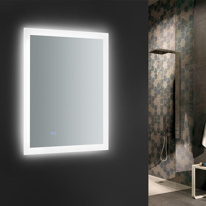 Fresca Angelo 24" Wide x 30" Tall Bathroom Mirror w/ Halo Style LED Lighting and Defogger