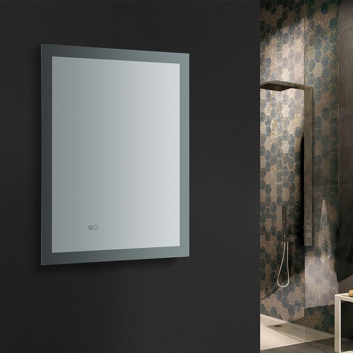 Fresca Angelo 24" Wide x 30" Tall Bathroom Mirror w/ Halo Style LED Lighting and Defogger