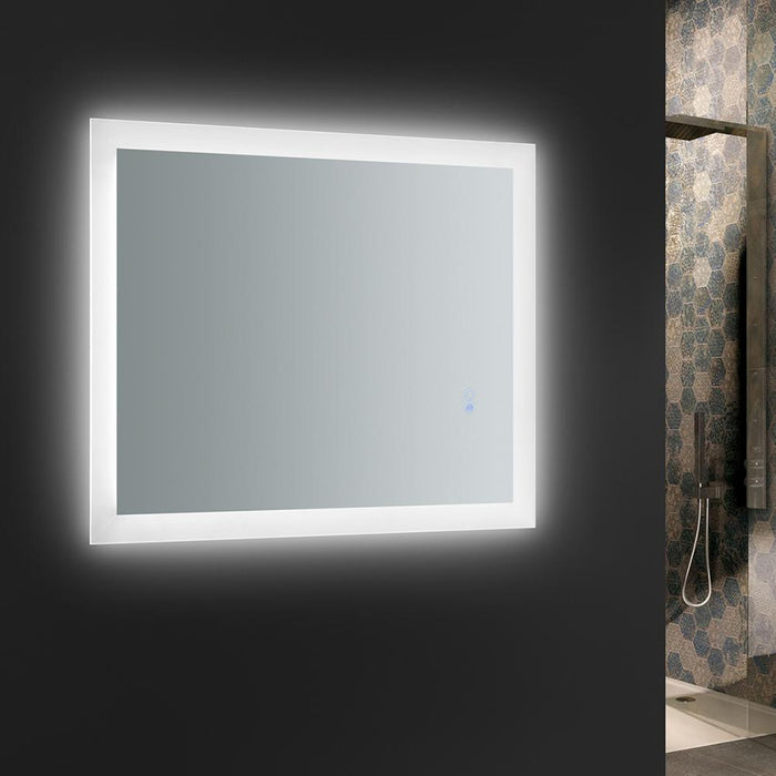 Fresca Angelo 24" Wide x 30" Tall Bathroom Mirror w/ Halo Style LED Lighting and Defogger