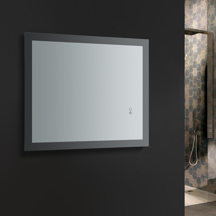 Fresca Angelo 24" Wide x 30" Tall Bathroom Mirror w/ Halo Style LED Lighting and Defogger