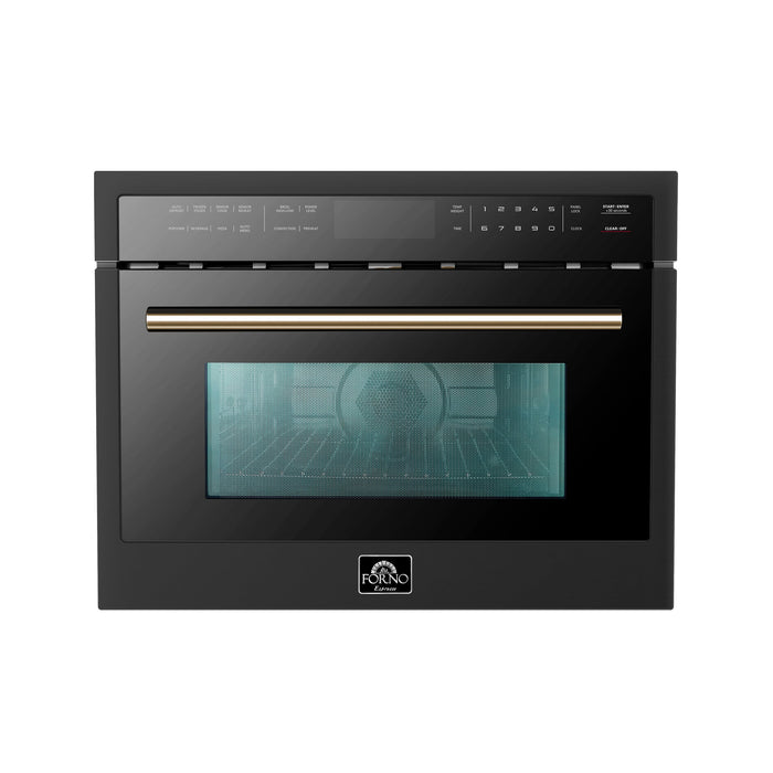 Forno Oliena Espresso Black 24" 1750 Watt Compact Oven & 1000 Watt Microwave, 1.6 cu. ft.