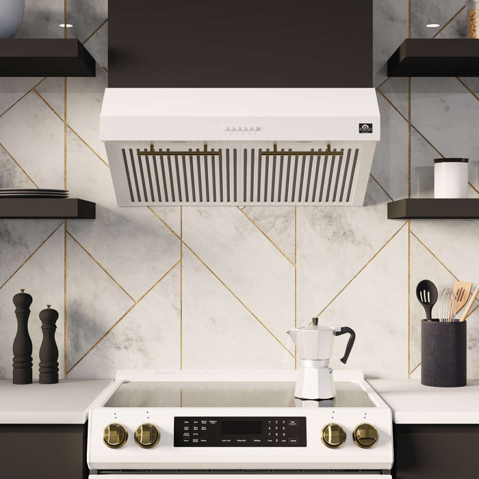 Forno Bari Espresso 30" Under Cabinet Range Hood in White