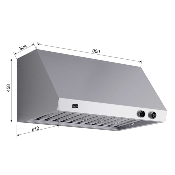 Forno Biagio 36" Wall Mounted Range Hood in Stainless Steel