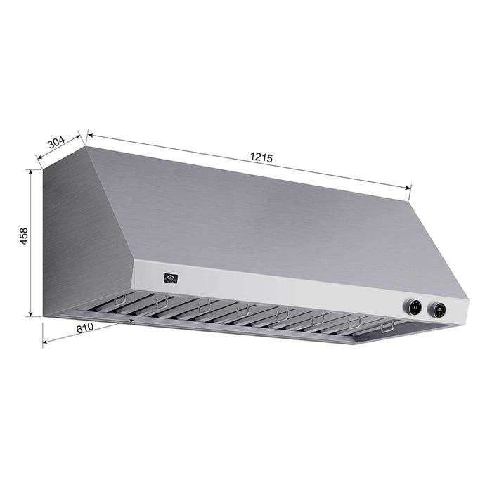 Forno Biagio 48" Wall Mounted Range Hood in Stainless Steel