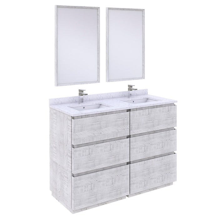 Fresca Formosa 48" Floor Standing Double Sink Modern Bathroom Vanity w/ Mirrors