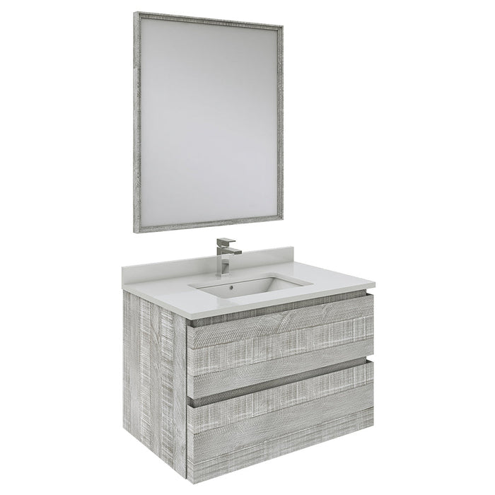 Fresca Formosa 30" Wall Hung Modern Bathroom Vanity w/ Mirror