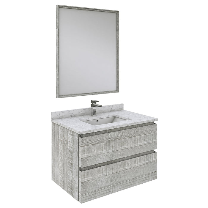 Fresca Formosa 30" Wall Hung Modern Bathroom Vanity w/ Mirror