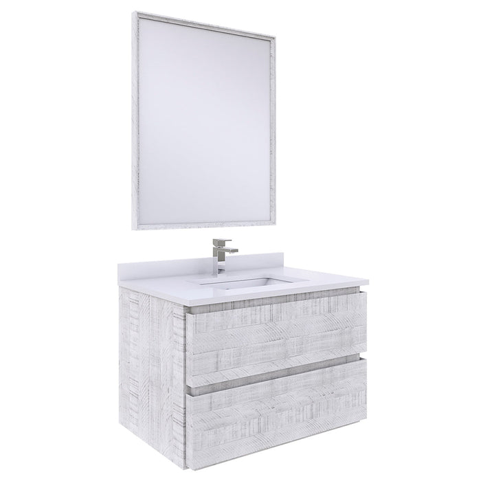 Fresca Formosa 30" Wall Hung Modern Bathroom Vanity w/ Mirror