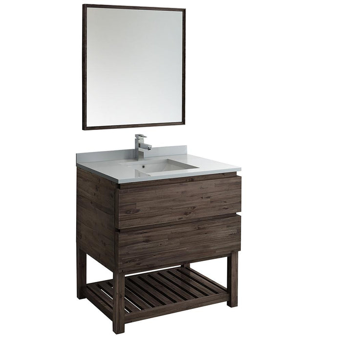 Fresca Formosa 36" Floor Standing Modern Bathroom Vanity w/ Open Bottom & Mirror