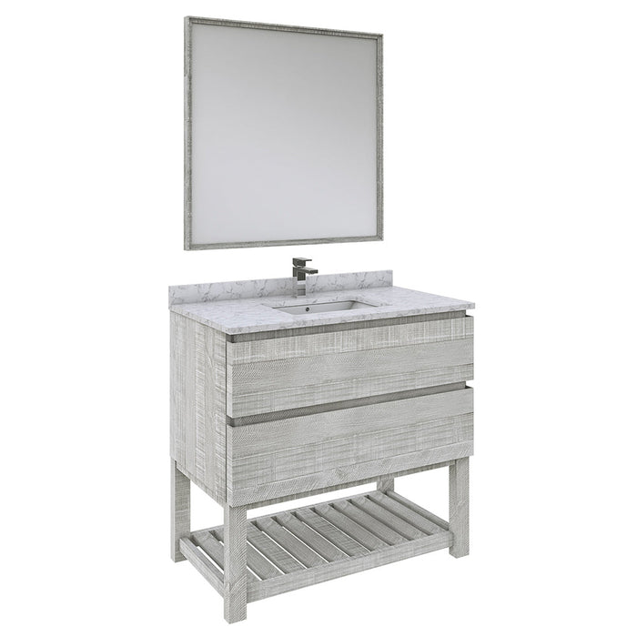 Fresca Formosa 36" Floor Standing Modern Bathroom Vanity w/ Open Bottom & Mirror