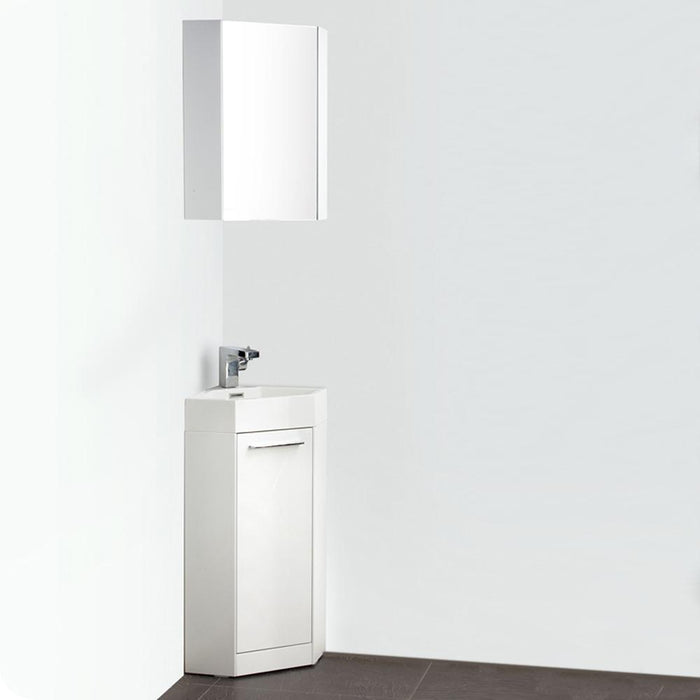 Fresca Coda 14" White Modern Corner Bathroom Vanity