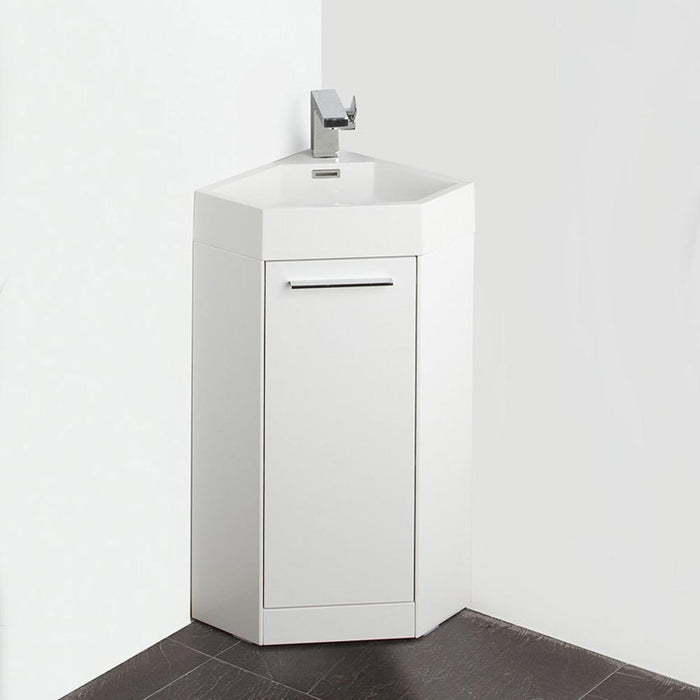 Fresca Coda 14" White Modern Corner Bathroom Vanity