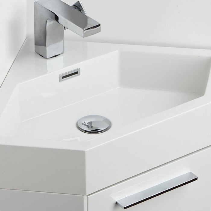 Fresca Coda 14" White Modern Corner Bathroom Vanity