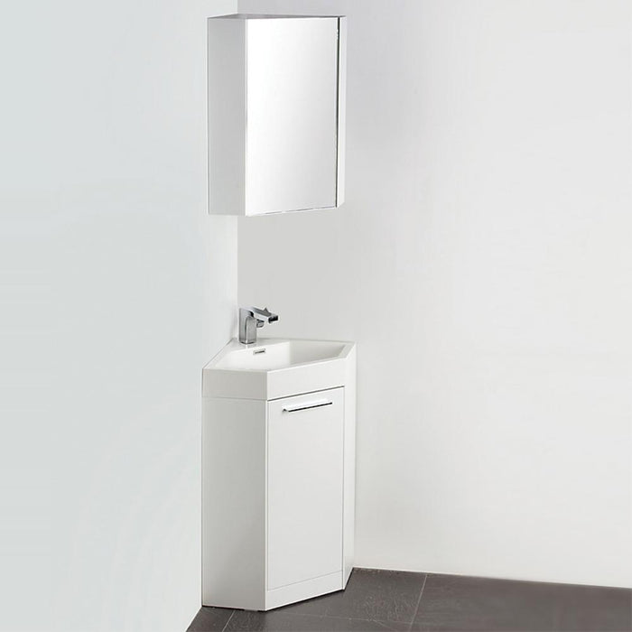 Fresca Coda 18" White Modern Corner Bathroom Vanity