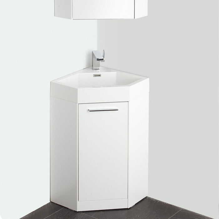 Fresca Coda 18" White Modern Corner Bathroom Vanity