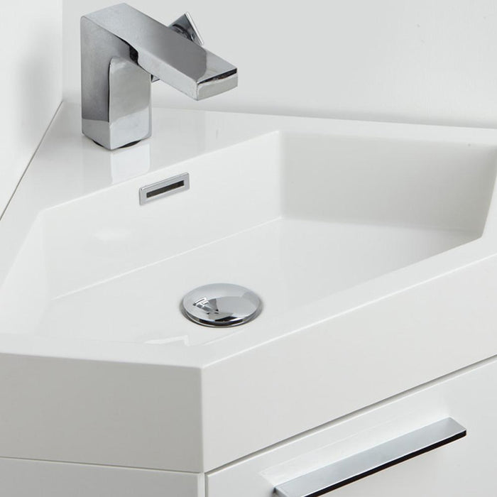 Fresca Coda 18" White Modern Corner Bathroom Vanity