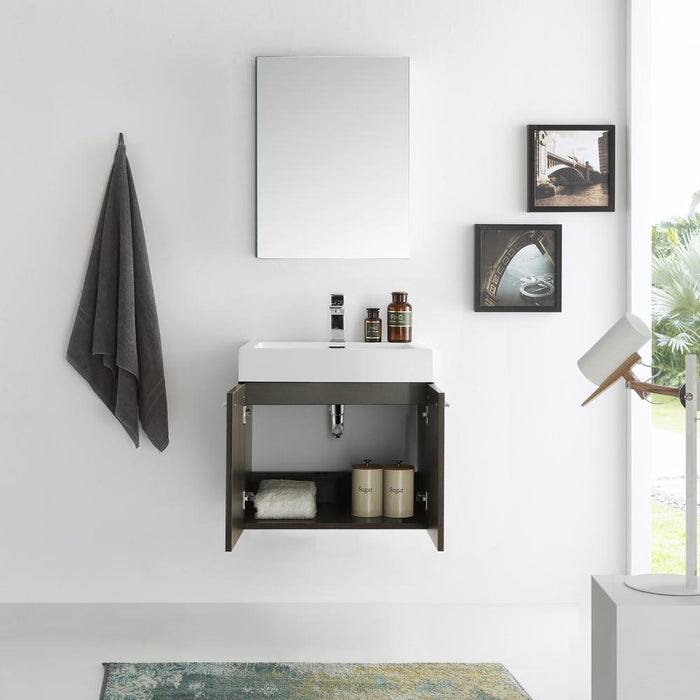 Fresca Alto 23" Gray Oak Wall Hung Modern Bathroom Vanity w/ Medicine Cabinet