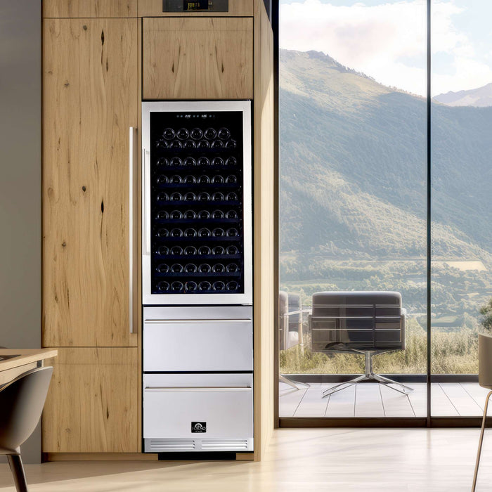 Forno Azienda 24" Dual Temperature Zone Wine Cooler in Stainless Steel