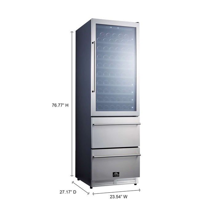 Forno Azienda 24" Dual Temperature Zone Wine Cooler in Stainless Steel