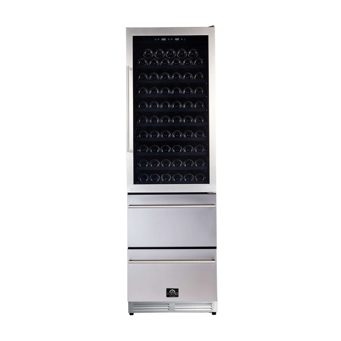 Forno Azienda 24" Dual Temperature Zone Wine Cooler in Stainless Steel