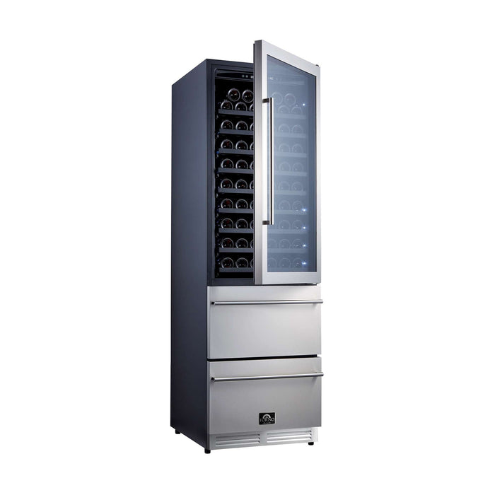 Forno Azienda 24" Dual Temperature Zone Wine Cooler in Stainless Steel