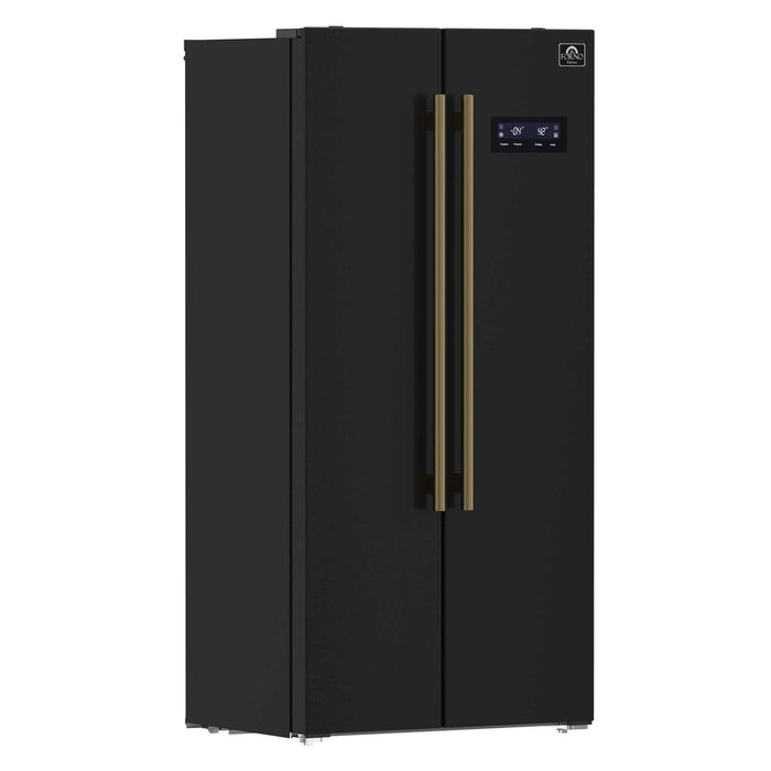 Forno Salerno Espresso 33" Side-by-Side 15.6 Cu.Ft. Black Refrigerator