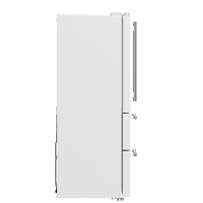 Forno Moena Espresso 36" French Door Refrigerator in White, 19.2 cu. ft with Color Options for Handles