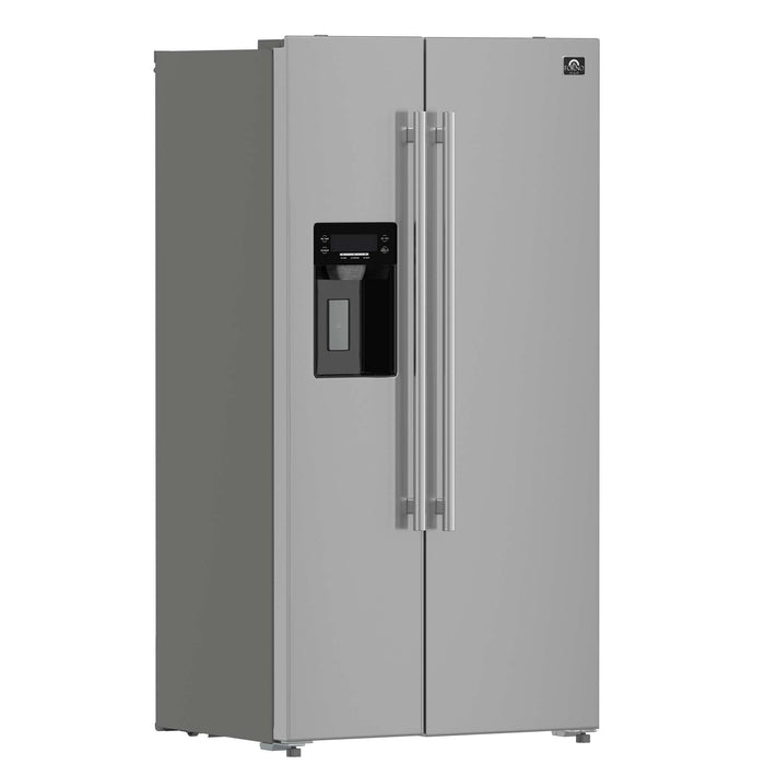 Forno Salerno 36" Side by Side Stainless Steel Refrigerator 20 cu.ft