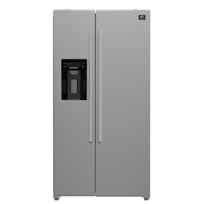 Forno Salerno 36" Side by Side Stainless Steel Refrigerator 20 cu.ft