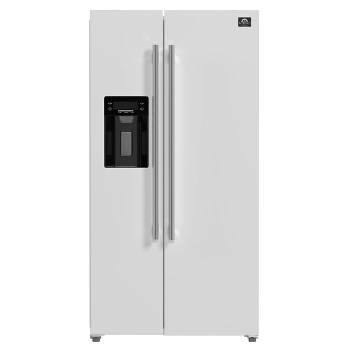 Forno Salerno Espresso 36" Side-by-Side White Refrigerator 20 cu.ft