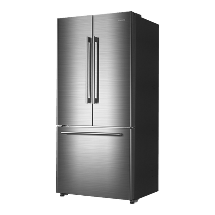 Galanz 510L Stainless Steel 3-Door French Door Bottom Mount Refrigerator With Built-in Ice Maker