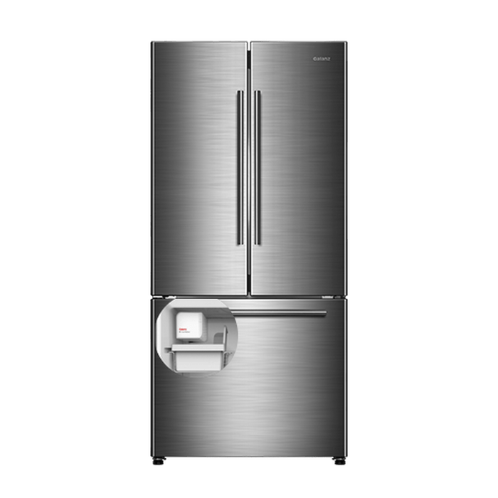 Galanz 510L Stainless Steel 3-Door French Door Bottom Mount Refrigerator With Built-in Ice Maker