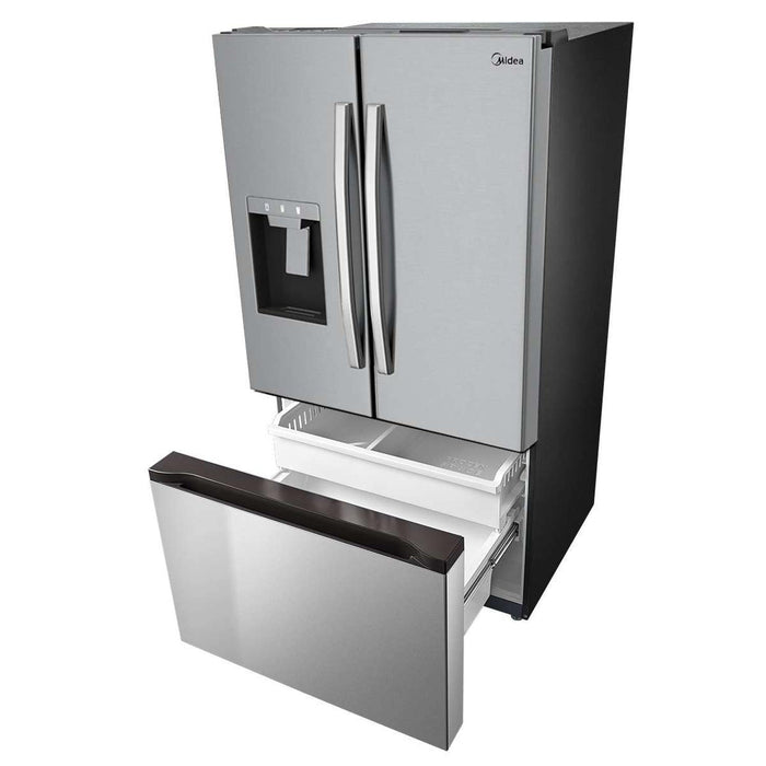 Midea 29 Cu. Ft. French Door Refrigerator with Ice & Water Dispenser, WiFi Connectivity, Stainless Steel Finish