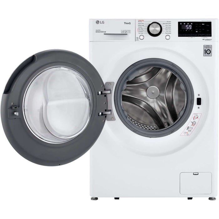 LG 24 in. 2.4-Cu. Ft. Compact Front Load Washer with Built-In Intelligence in White