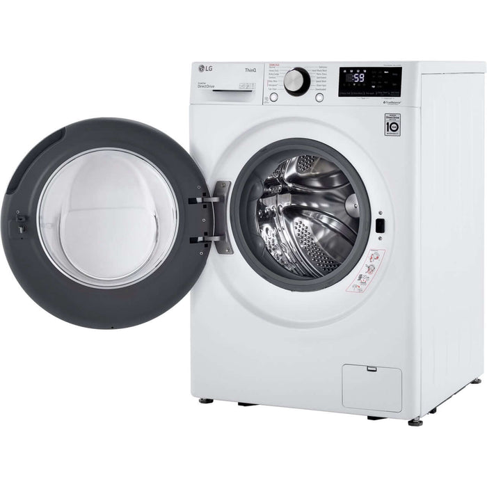 LG 24 in. 2.4-Cu. Ft. Compact Front Load Washer with Built-In Intelligence in White