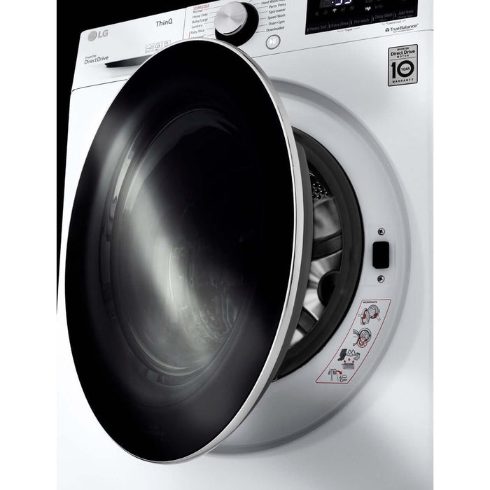 LG 24 in. 2.4-Cu. Ft. Compact Front Load Washer with Built-In Intelligence in White