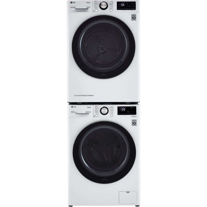 LG 24 in. 2.4-Cu. Ft. Compact Front Load Washer with Built-In Intelligence in White