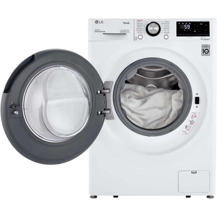 LG 24 in. 2.4-Cu. Ft. Compact Front Load Washer with Built-In Intelligence in White